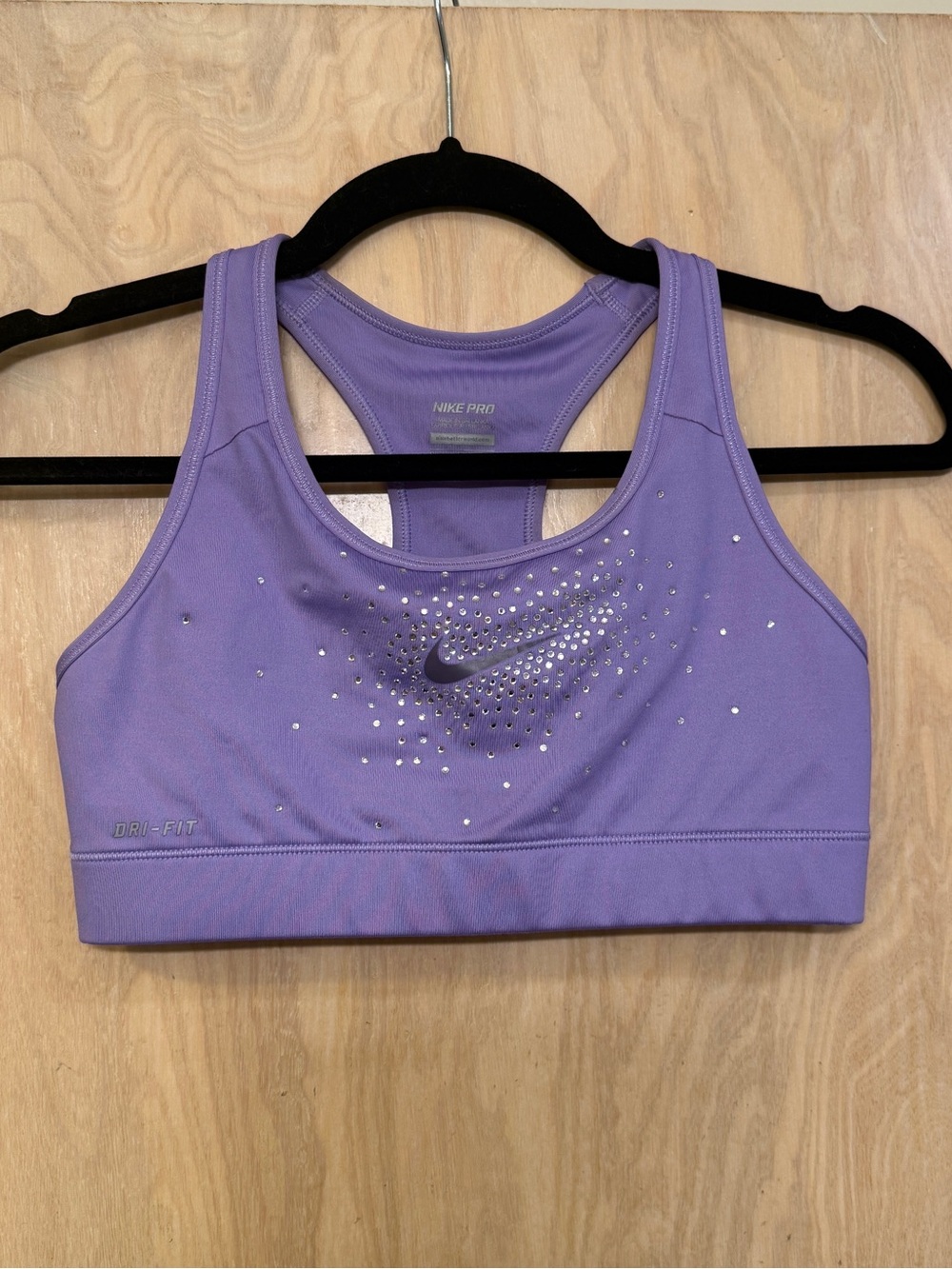 Nike hand designed purple Racerback Sports Bra with Rhinestones